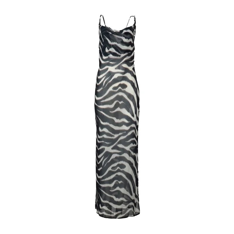 Scorpio Rizing  Zebra Amantis Sheer Maxi Dress for Women | Best Price UAE